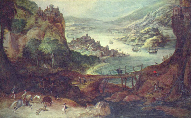 Paisaje con caza de jabalíes