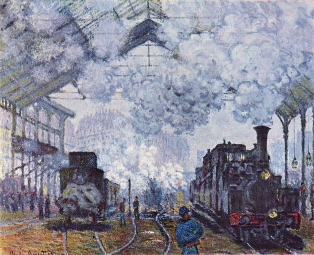 Saint-Lazare Station in Paris, Arrival of a Train 