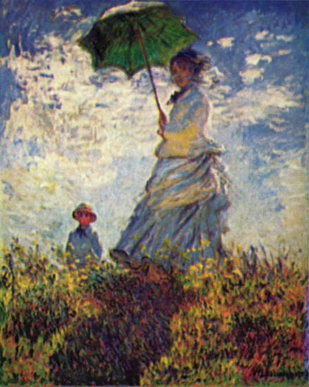 Camille Monet and Son Jean on a Hill 