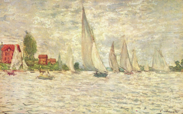 Sailboats, regatta in Argenteuil 