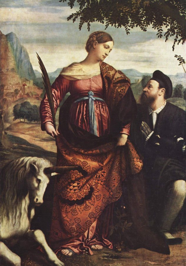 Saint Justina is Venerated by a Benefactor.