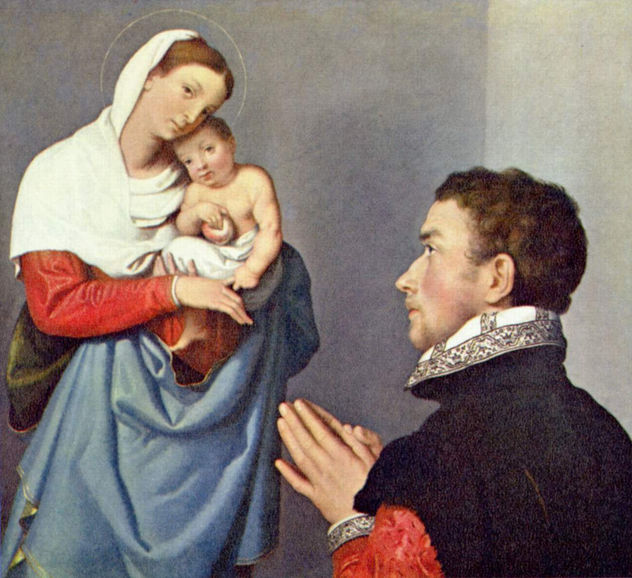 Edelmann en adoración ante la Madonna (Retrato del donante)