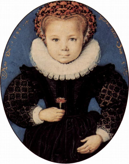 Retrato de una niña con clavel, Ovalado 