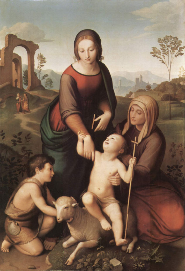 María y Elisabeth con el niño Jesús y el niño Juan.