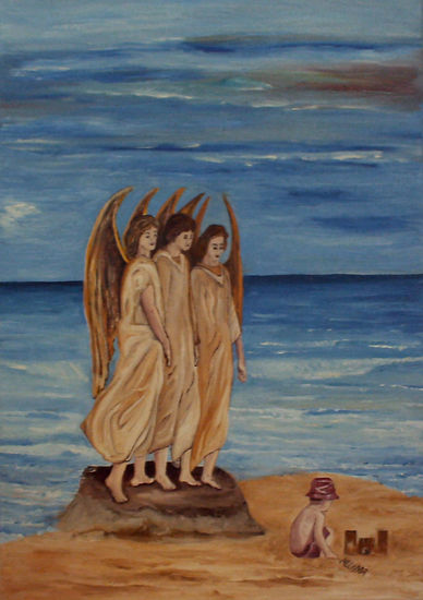 Angeles de la Guarda Oil Canvas Portrait