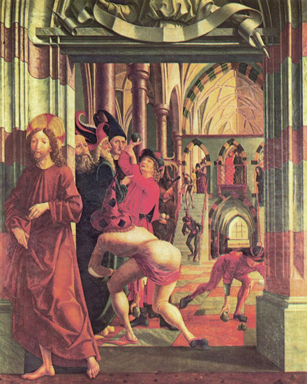 Wolfgang Altarpiece, left inner wing, lower scene 