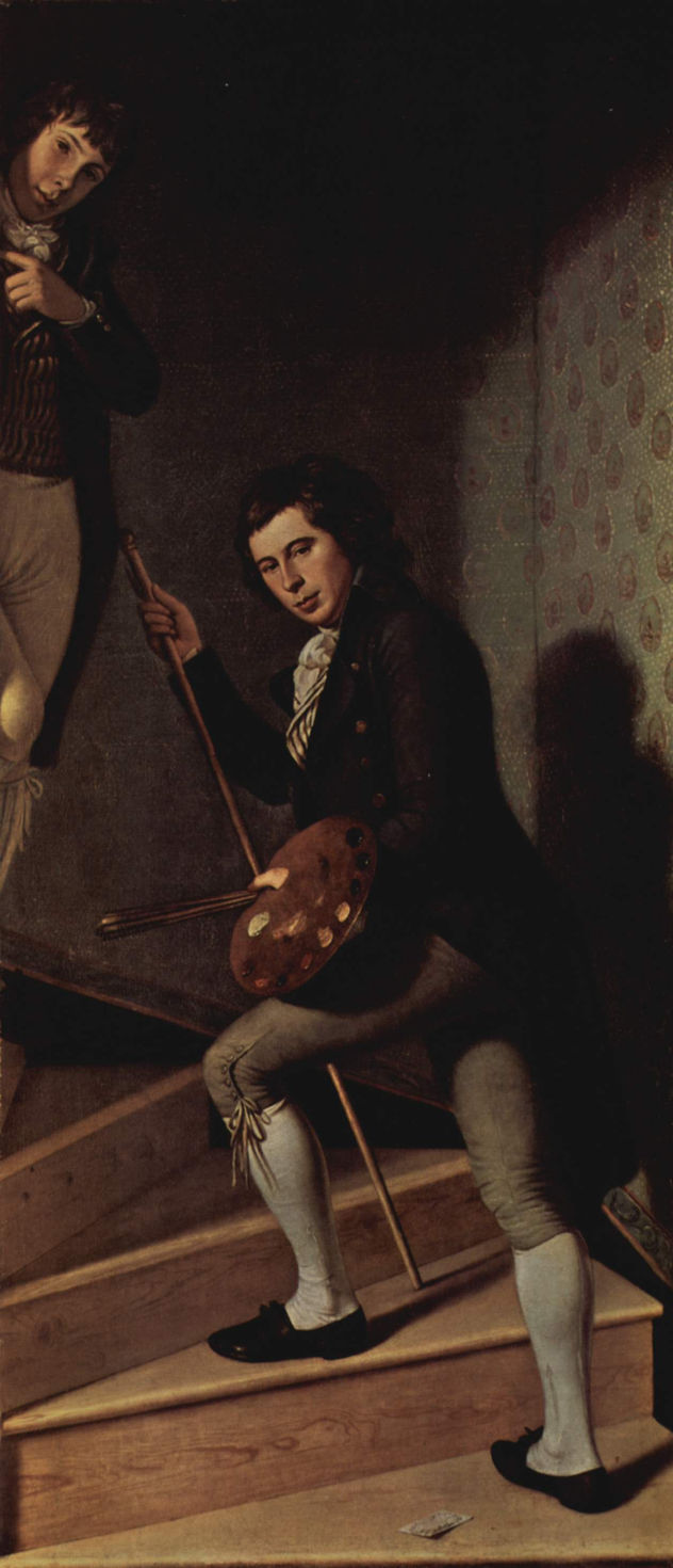 Porträt de Raphaelle y Titian Peale en la escalera (El grupo en la escalera)