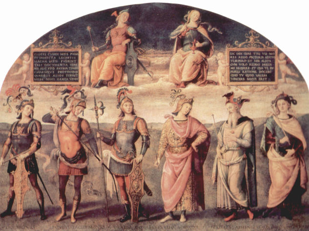 Frescos of the Audience Hall in the College of Change in Perugia, scene 