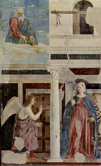 Ciclo de frescos de la "Leyenda de la Santa Cruz" en el coro de San Francesco en Arezzo, detalle 