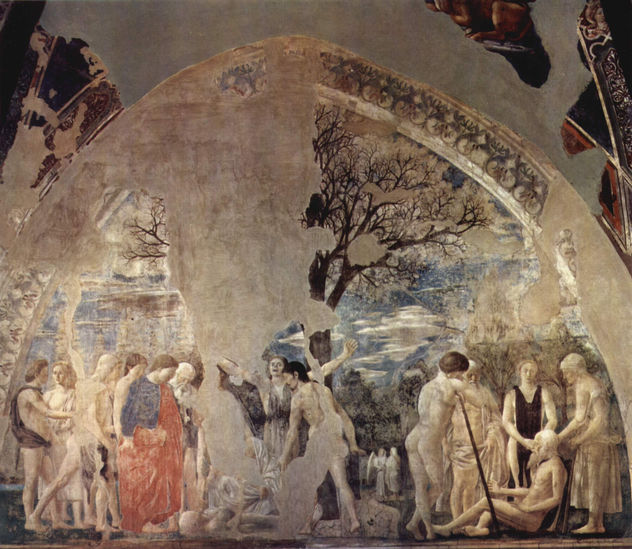 Frescos del "Ciclo de la Leyenda de la Santa Cruz" en el coro de San Francesco en Arezzo, escena