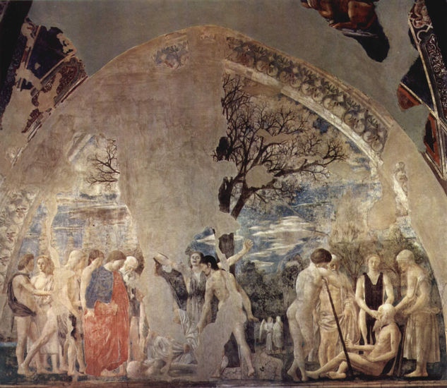 Frescos del "Ciclo de la Leyenda de la Santa Cruz" en el coro de San Francesco en Arezzo, escena 