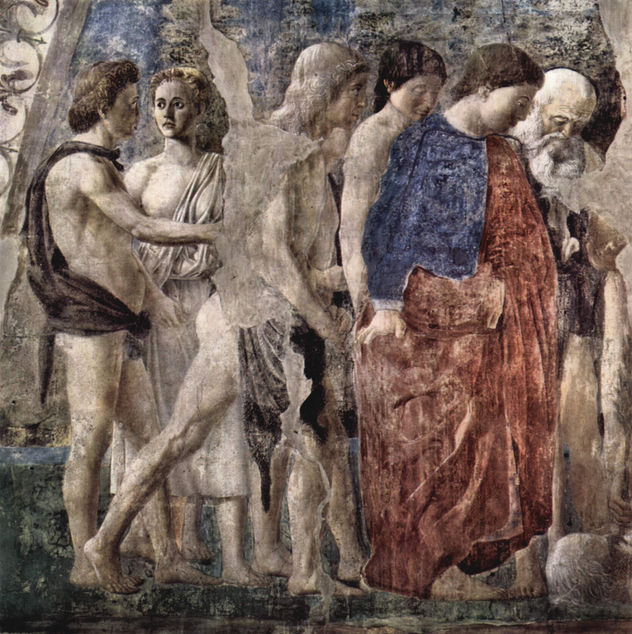 Frescos del "Ciclo de la Leyenda de la Santa Cruz" en el coro de San Francesco en Arezzo, escena