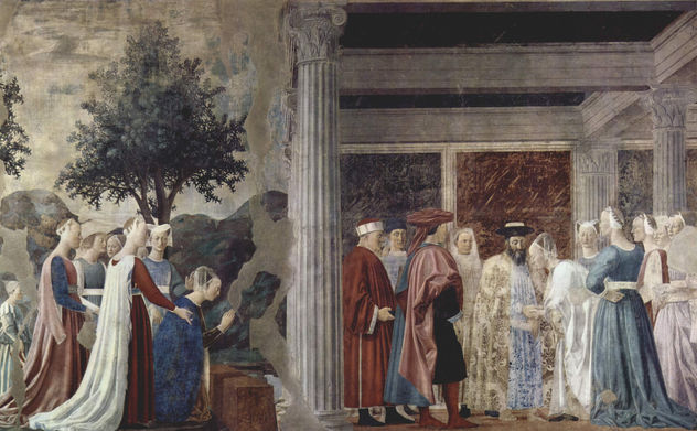 Frescos del "Ciclo de la Leyenda de la Santa Cruz" en el coro de San Francesco en Arezzo, escena