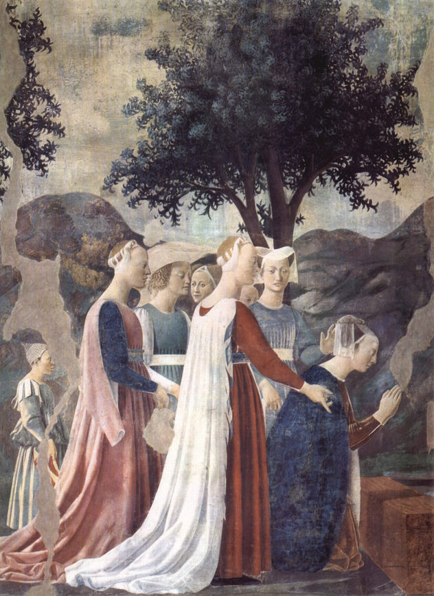 Frescos del "La Leyenda de la Santa Cruz" en el coro de San Francesco en Arezzo, escena