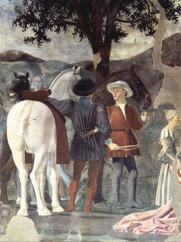 Frescos del "Ciclo de la Leyenda de la Santa Cruz" en el coro de San Francesco en Arezzo, escena