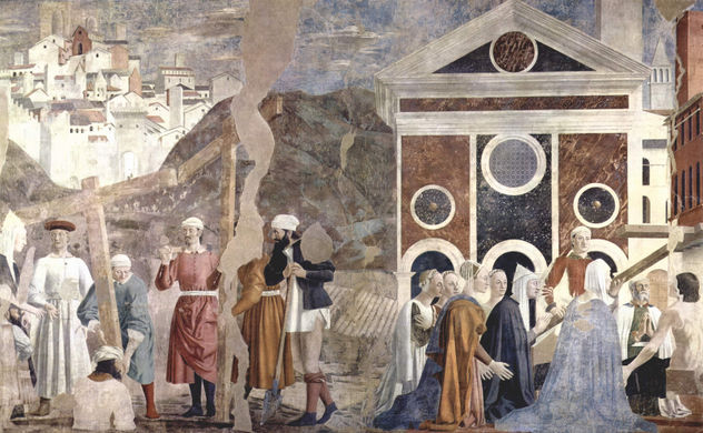 Frescos del "Ciclo de la Leyenda de la Santa Cruz" en el coro de San Francesco en Arezzo, escena