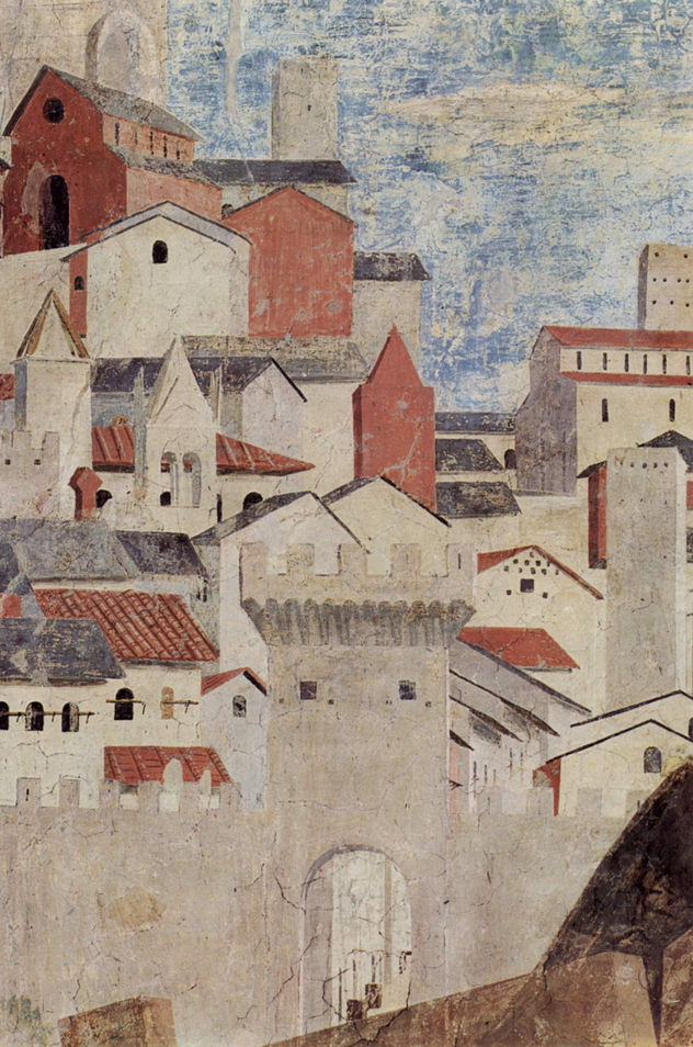 Frescos del "Ciclo de la Leyenda de la Santa Cruz" en el coro de San Francesco en Arezzo, escena