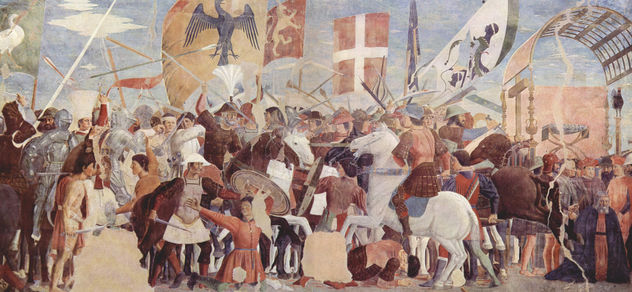 Frescos del "La leyenda de la Santa Cruz" en el coro de San Francesco en Arezzo, escena