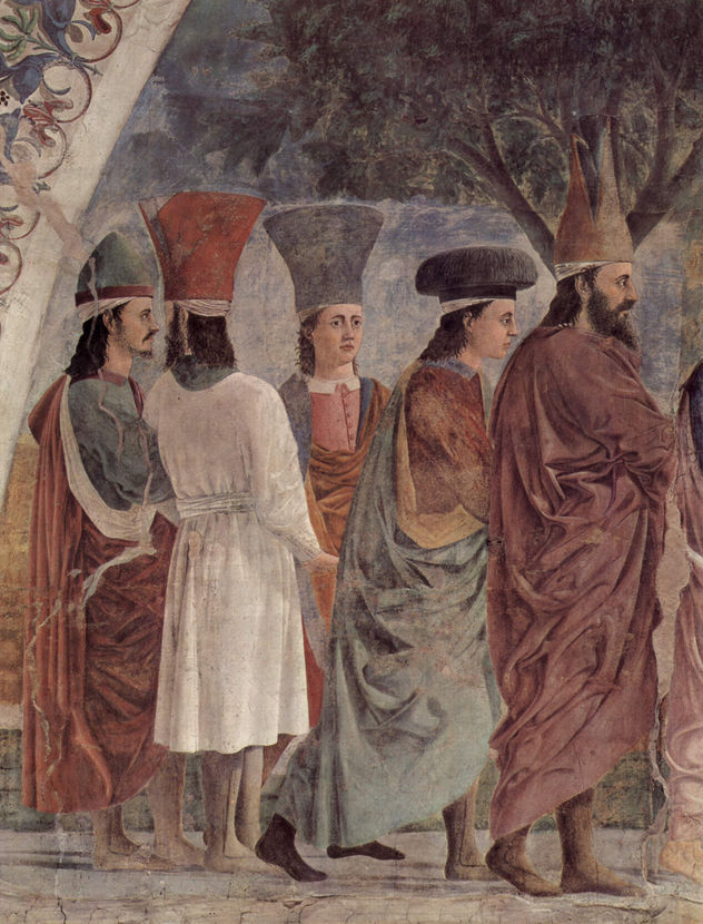 Frescos del "Ciclo de la Leyenda de la Santa Cruz" en el coro de San Francesco en Arezzo, escena
