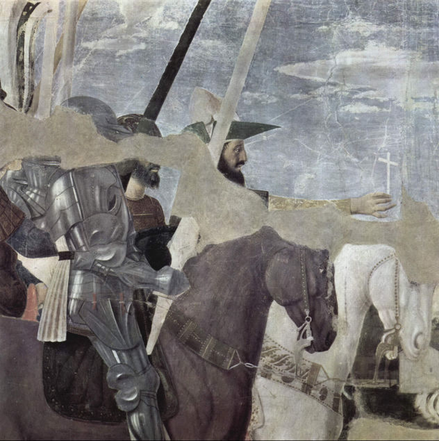 Frescos del "La Leyenda de la Santa Cruz" en el coro de San Francesco en Arezzo, escena