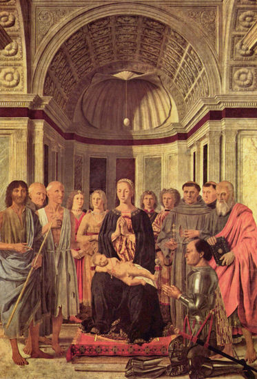 Madonna in Throne with Saints and the Donor Federigo da Montefeltro 