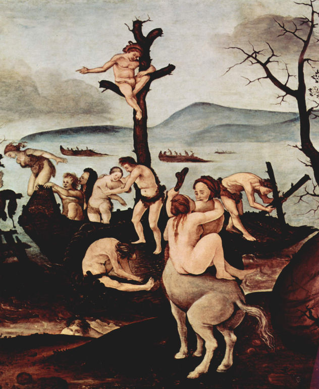 Sequence of images about the prehistory of humanity, scene