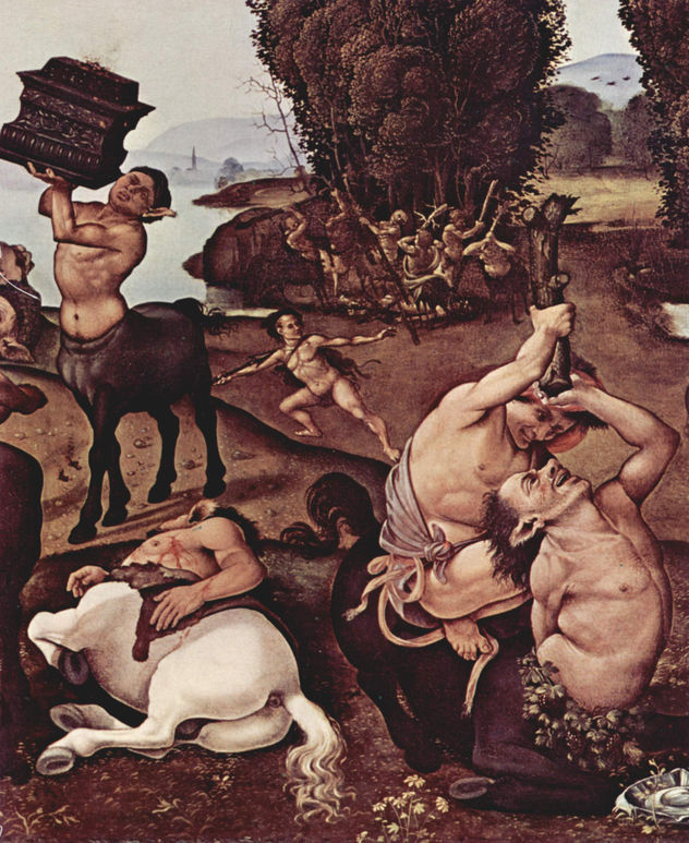 La batalla de los centauros y los lapitas, detalle