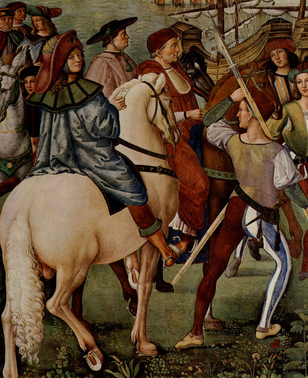 Ciclo de frescos sobre la vida y las acciones de Enea Silvio Piccolomini, Papa Pío II, en la biblioteca de la catedral de Siena, escena.