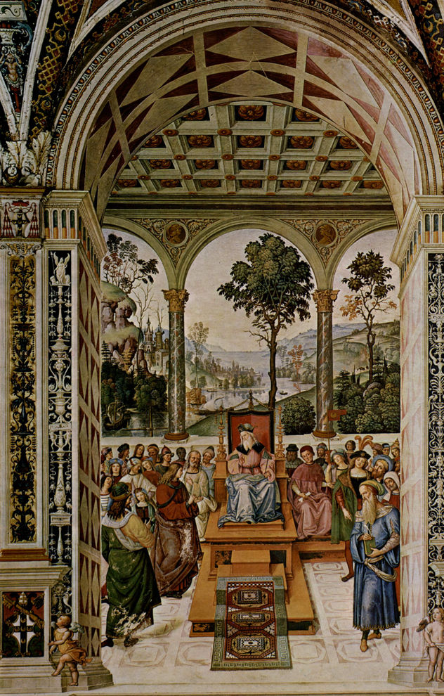 Ciclo de frescos sobre la vida y las acciones de Enea Silvio Piccolomini, Papa Pío II, en la biblioteca de la catedral de Siena, escena.