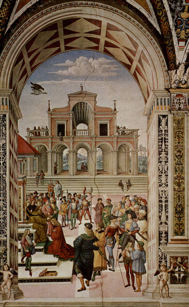 Ciclo de frescos sobre la vida y las acciones de Enea Silvio Piccolomini, Papa Pío II, en la biblioteca de la catedral de Siena, escena.