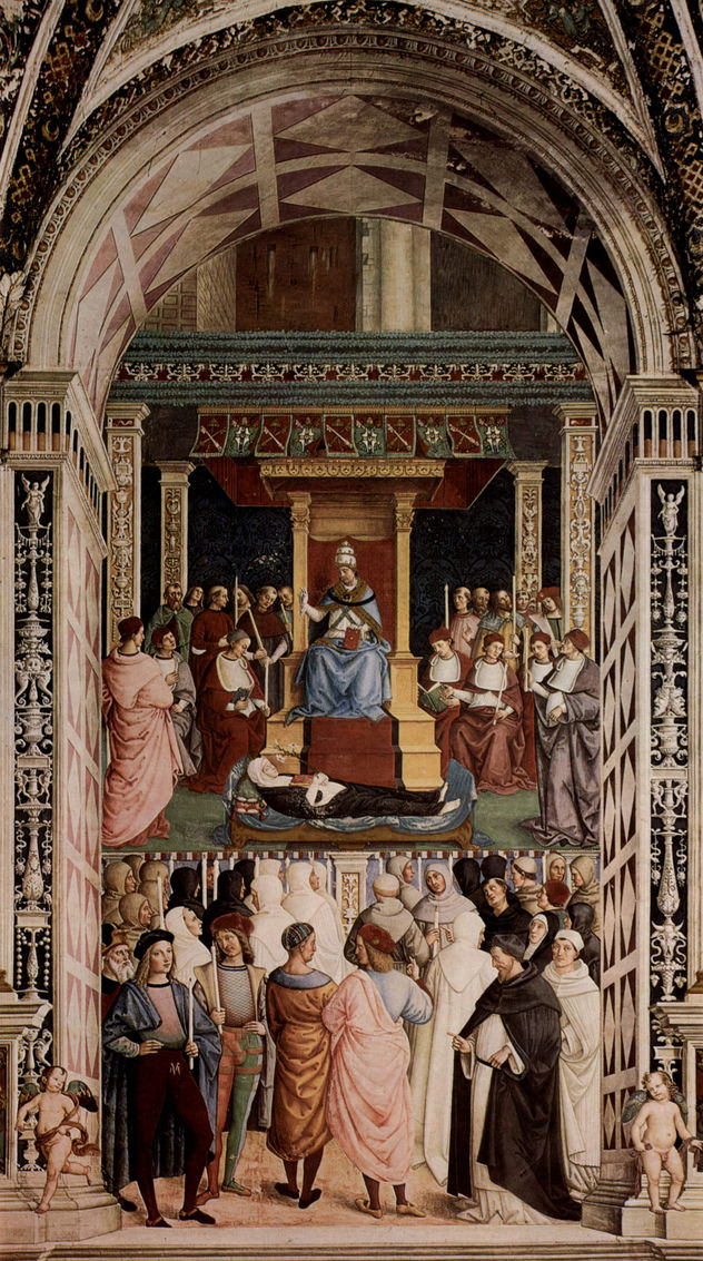 Ciclo de frescos sobre la vida y las acciones de Enea Silvio Piccolomini, Papa Pío II, en la biblioteca de la catedral de Siena, escena.