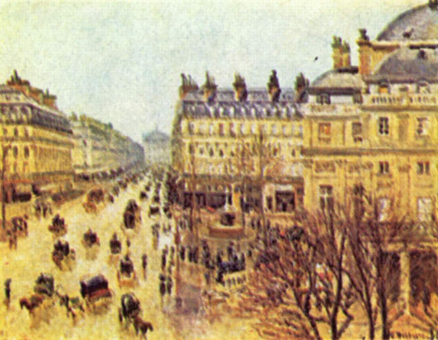 Avenida de la Ópera, París en lluvia