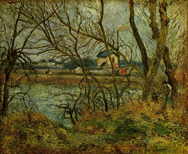 Día gris a las orillas del Oise, cerca de Pontoise