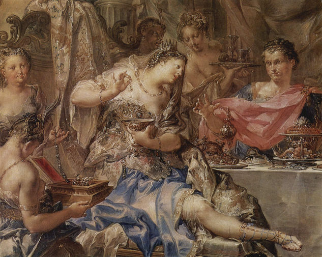 El banquete de Cleopatra, detalle 