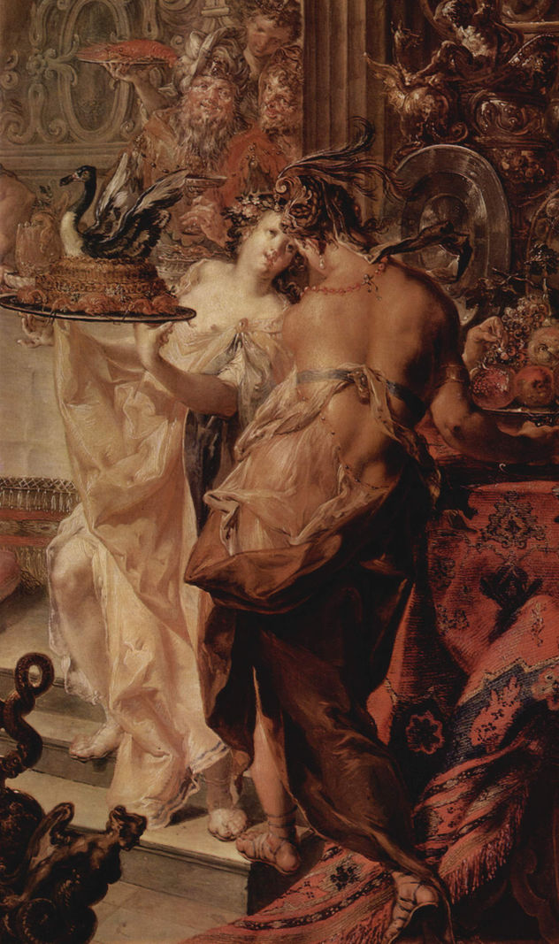 El banquete de Cleopatra, detalle