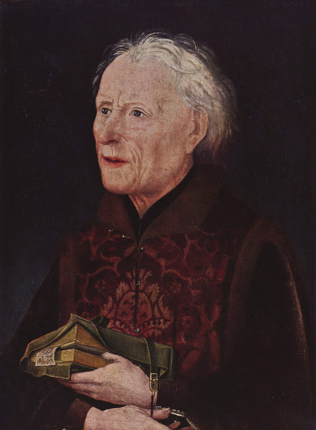 Löwenstein-Diptychon, Schmerzensmann con comitente, imagen de devoción, ala derecha interior, escena