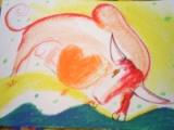 toro y corazon naranja Pastel Paper Others