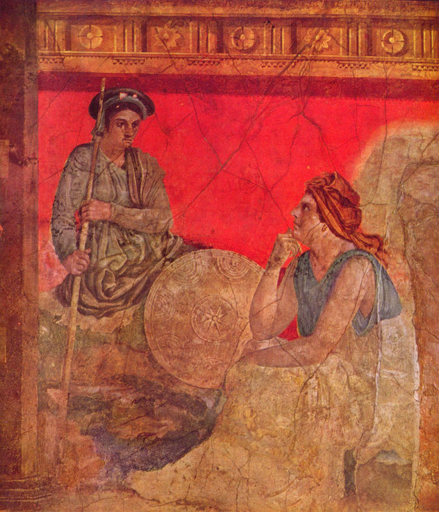 Antígono y su madre, detalle