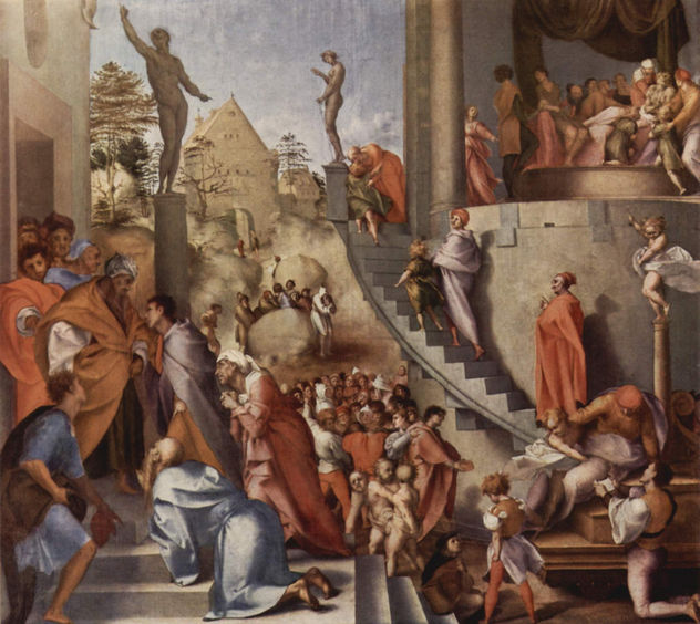 Pintura para la habitación nupcial de Pier Francesco Borgherini en el palacio familiar en Florencia, escena.