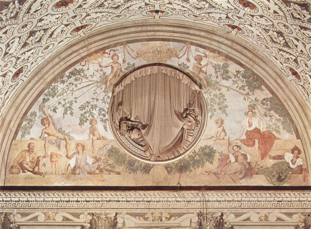 Frescos de las estaciones en la villa Medici en Poggio a Cajano, luneta, escena 