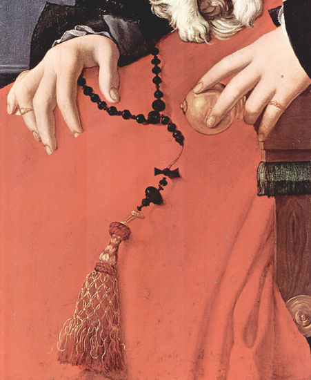 Portrait of a Lady in a Red Dress, Detail 