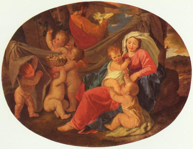 Holy Family with Angels, Oval