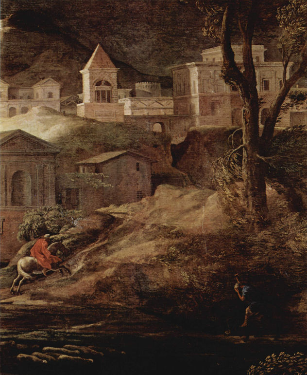 Landscape with Pyramos and Thisbe, Detail