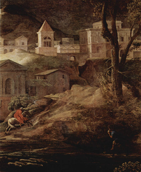 Landscape with Pyramos and Thisbe, Detail 