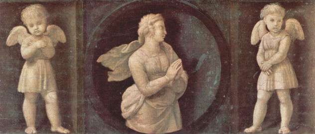 Altar de Baglioni, main panel, predella with representation of the cardinal virtues, scene