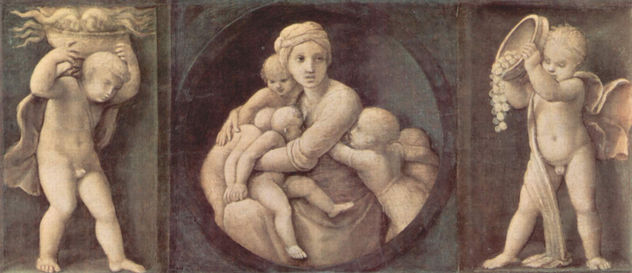 Altar de Baglioni, main panel, predella with representation of the cardinal virtues, scene