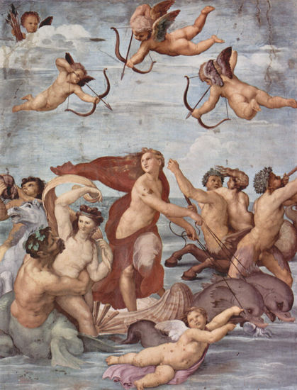 Frescos en la Villa Farnesina, mural fresco, scene 