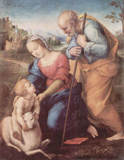 The Sacred Family with a Lamb 