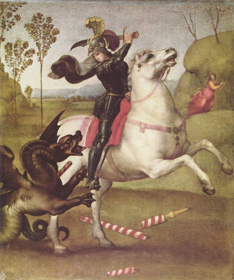 San Jorge luchando contra el dragon 