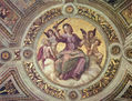 Stanza della Segnatura in the Vatican for Julius II, ceiling fresco, detail, scene